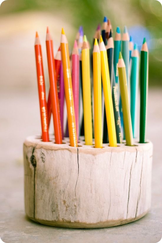Portamatite in legno Montessori, porta pastelli, colorazione per