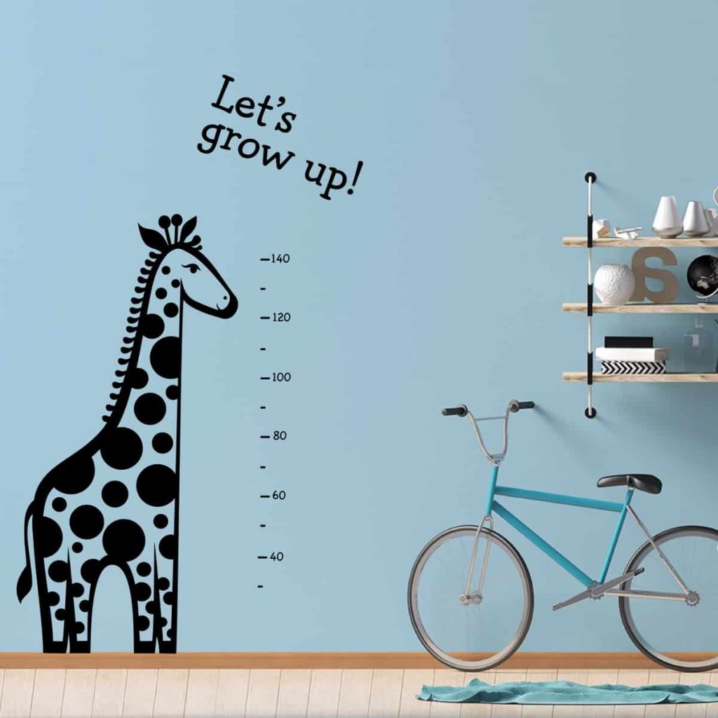 Adesivi da parete per bambini giraffa rosa o azzurra